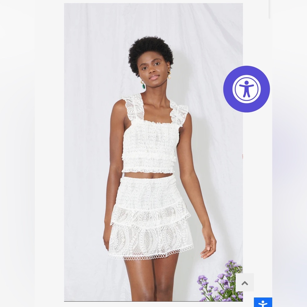 SAYLOR two piece white lace set (sold as a pair) - Picture 5 of 6